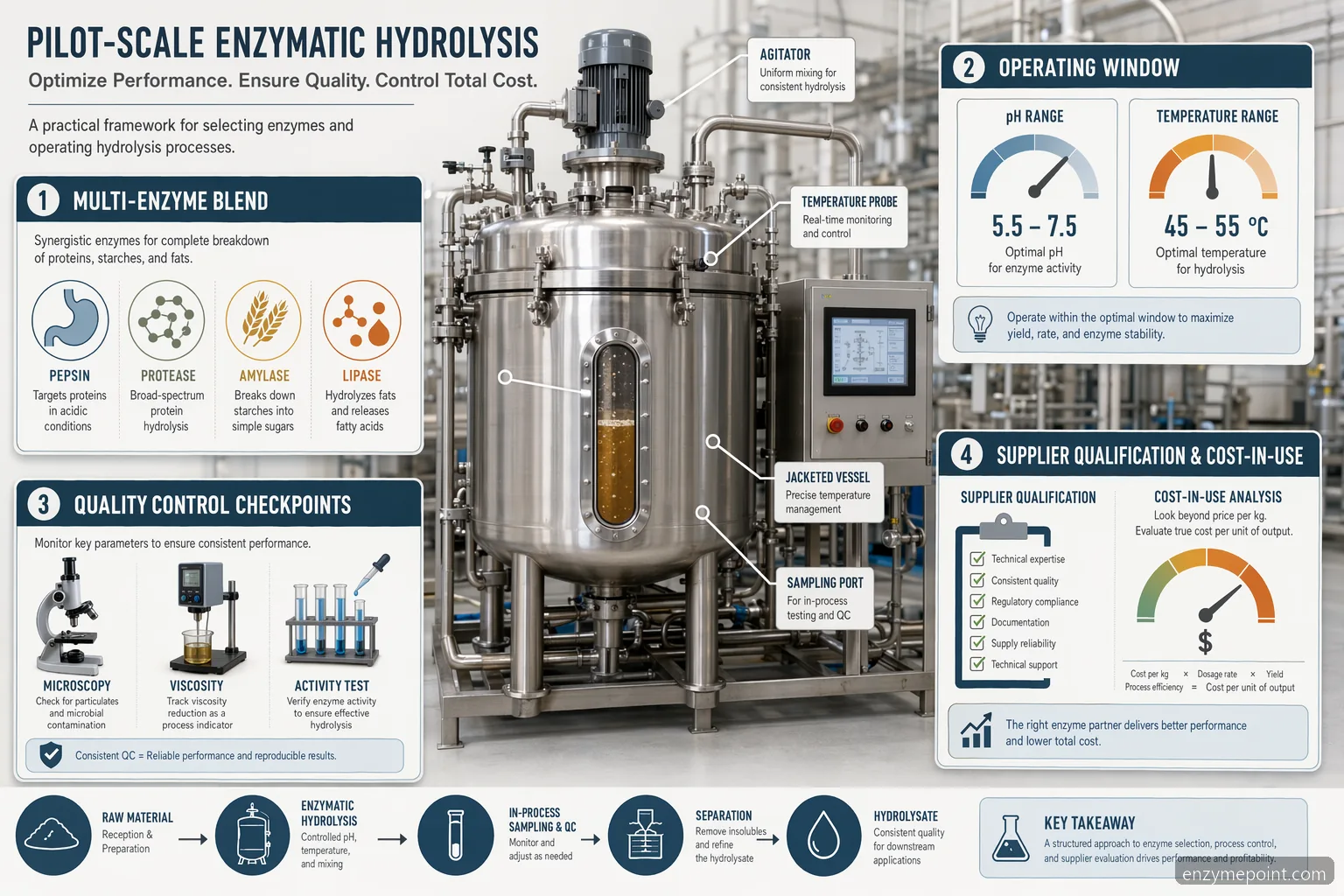 digestive enzyme formula containing pepsin protease amylase and lipase process guide: ranges, QC checks, and cost factors